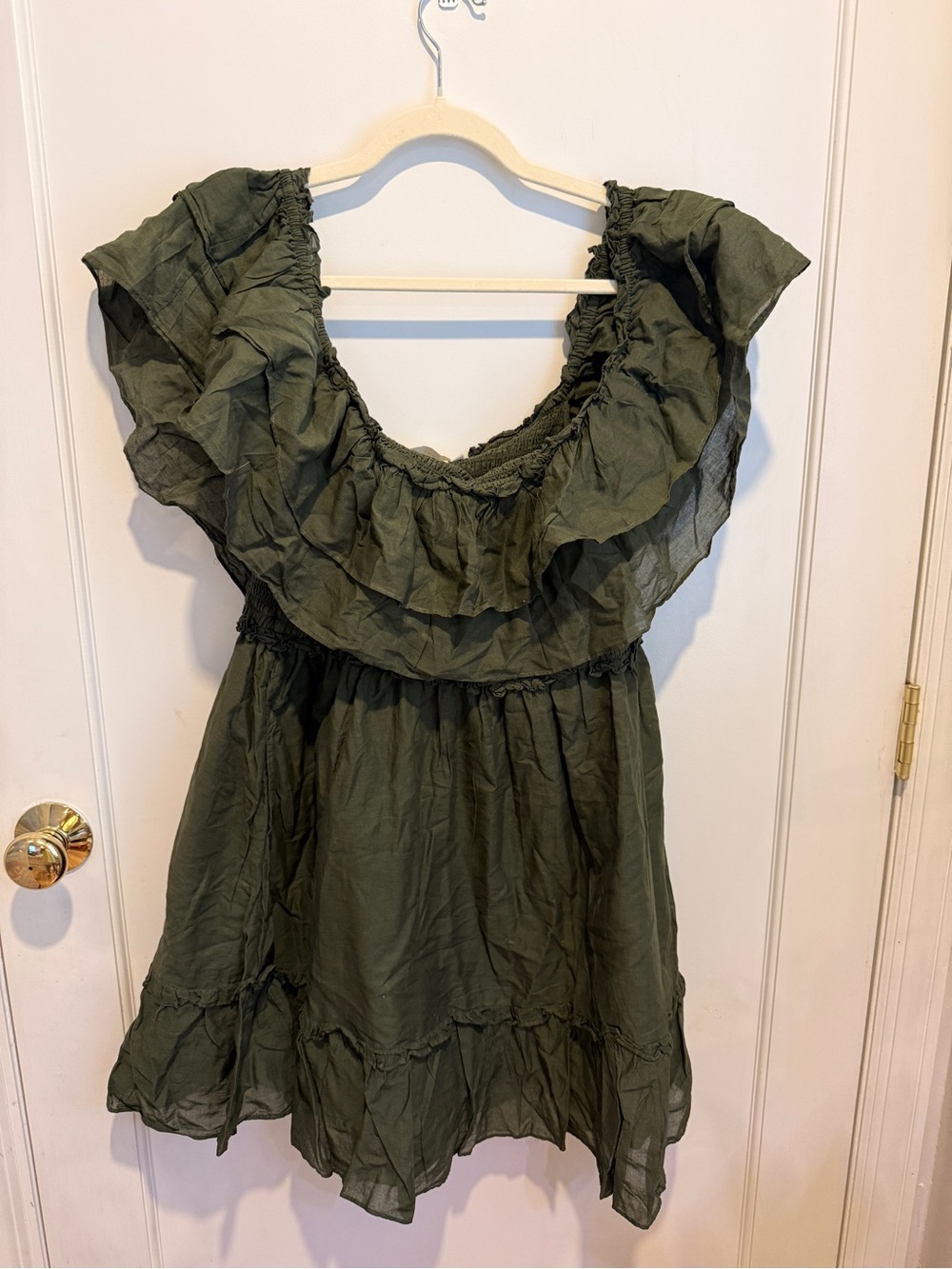 Olive Strapless Ruffle-Trim Women’s Dress